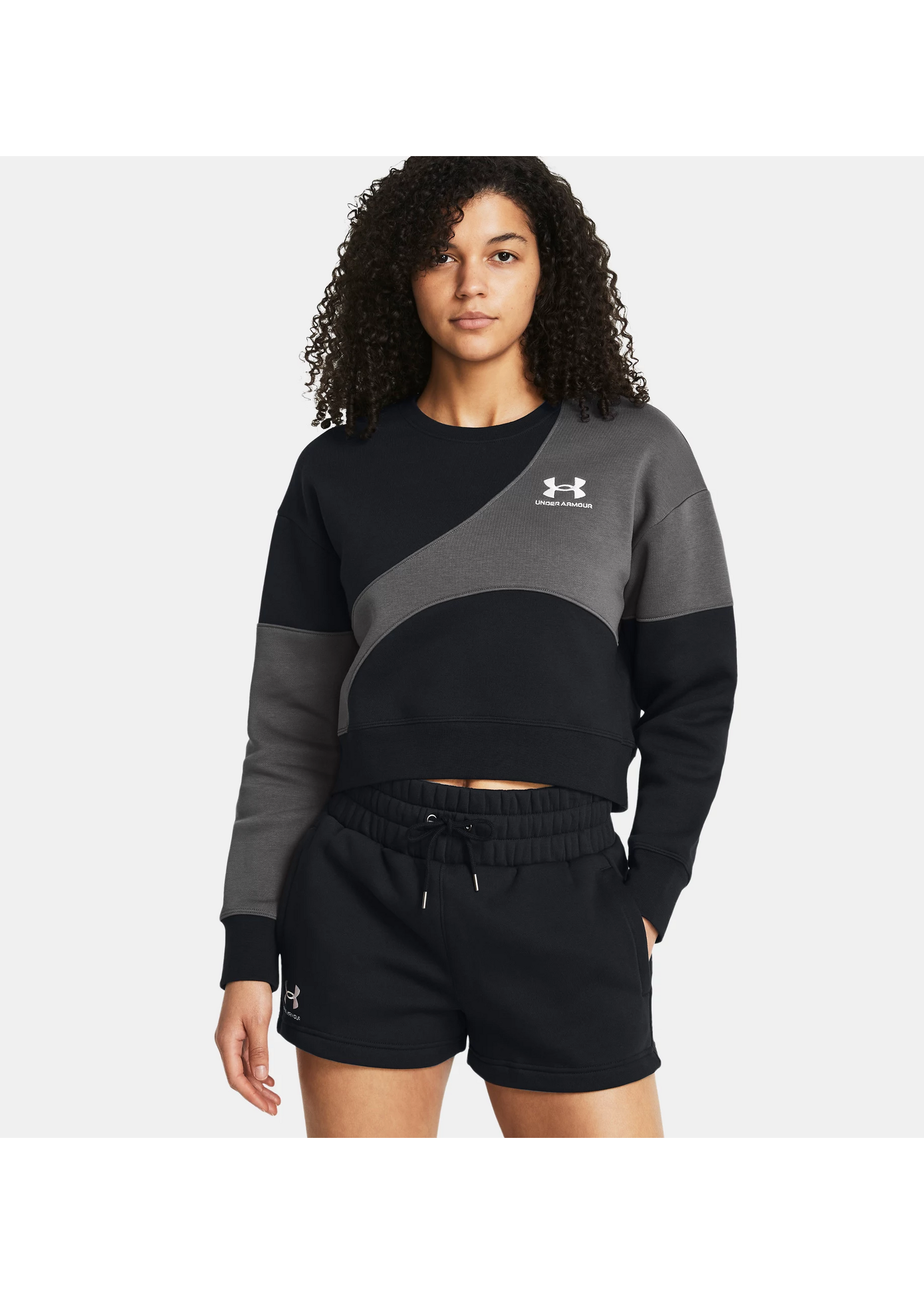 Under Armour Essential Fleece Crop Crew-BLK