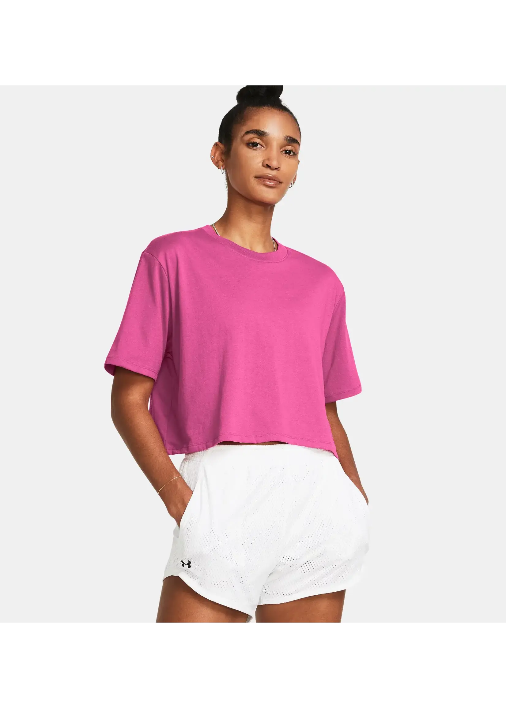 Under Armour Campus Boxy Crop SS-PNK