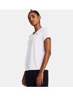 Under Armour Women's UA Tech V-Neck Short Sleeve-White--Black