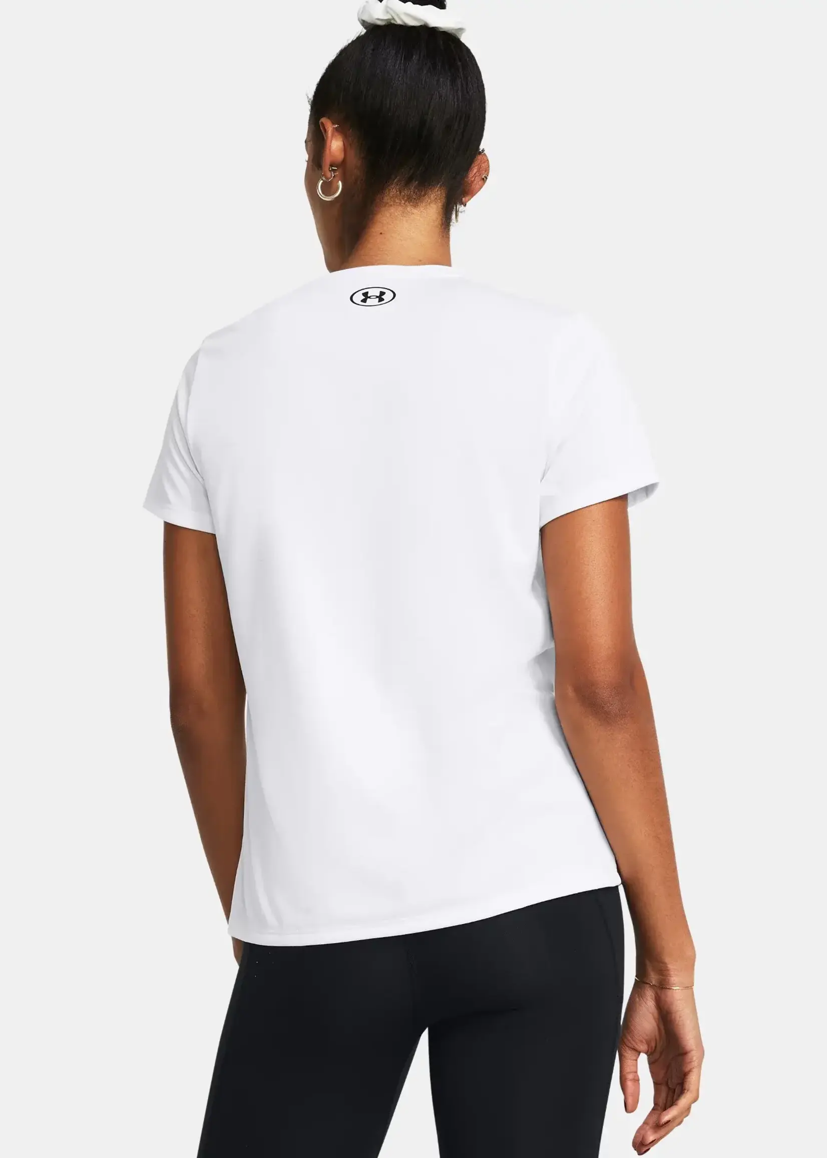 Under Armour Women's UA Tech V-Neck Short Sleeve-White--Black