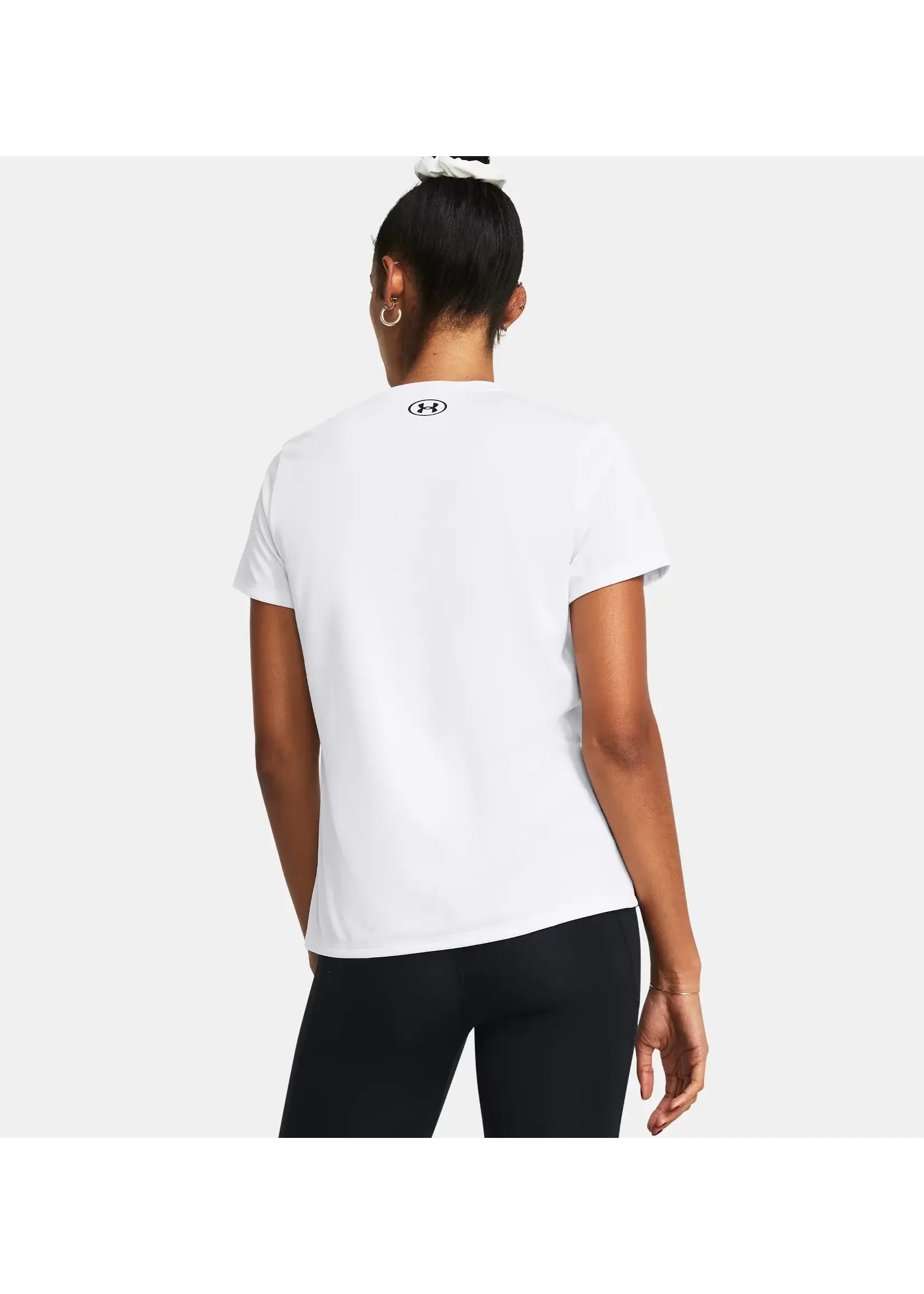Under Armour Women's UA Tech V-Neck Short Sleeve-White--Black