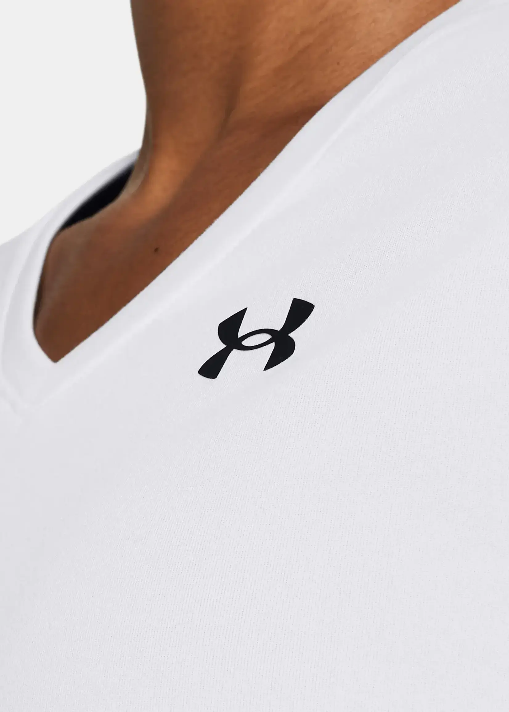 Under Armour Women's UA Tech V-Neck Short Sleeve-White--Black