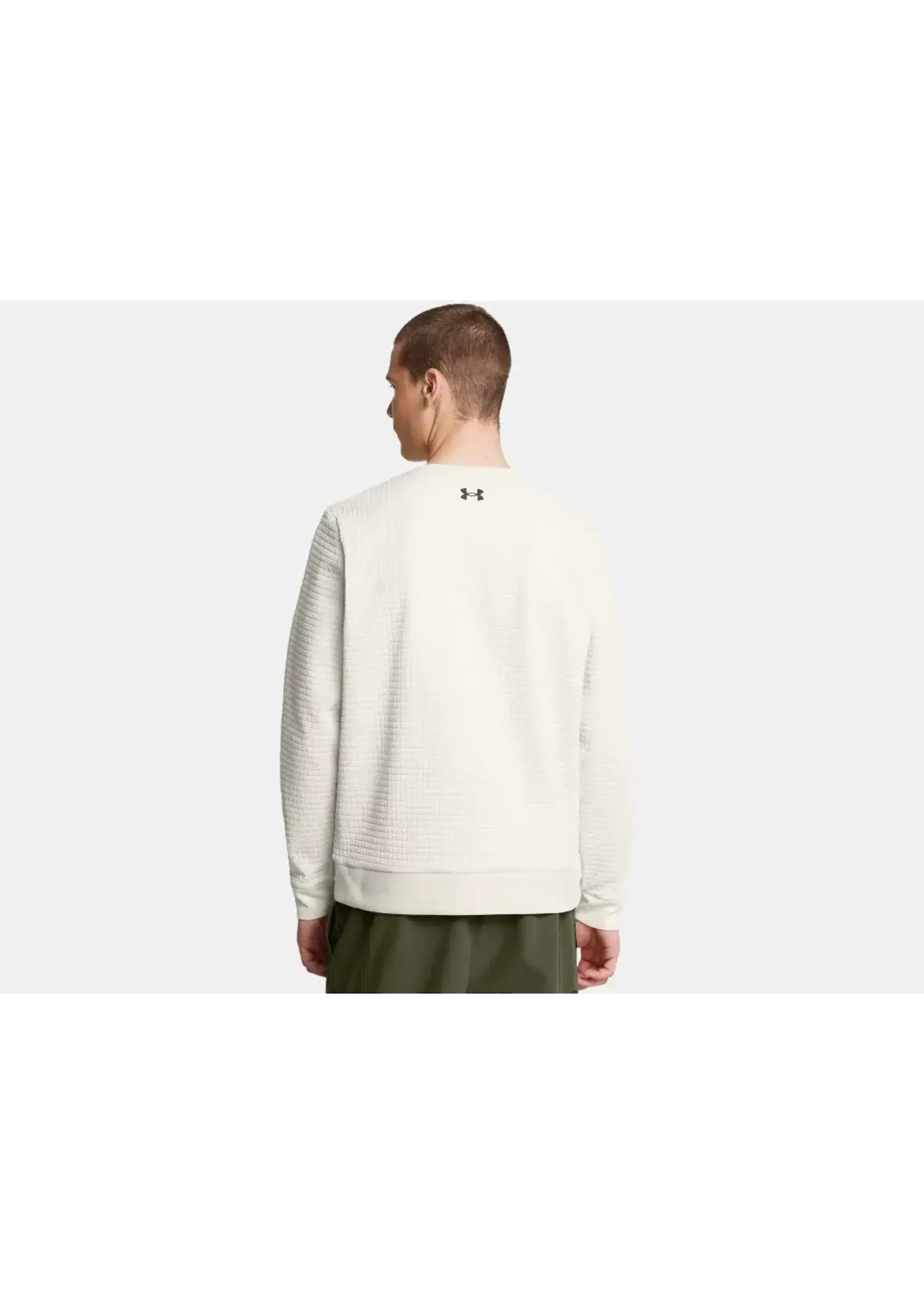 Under Armour Ua Unstoppable Fleece Grid Crew-Wht