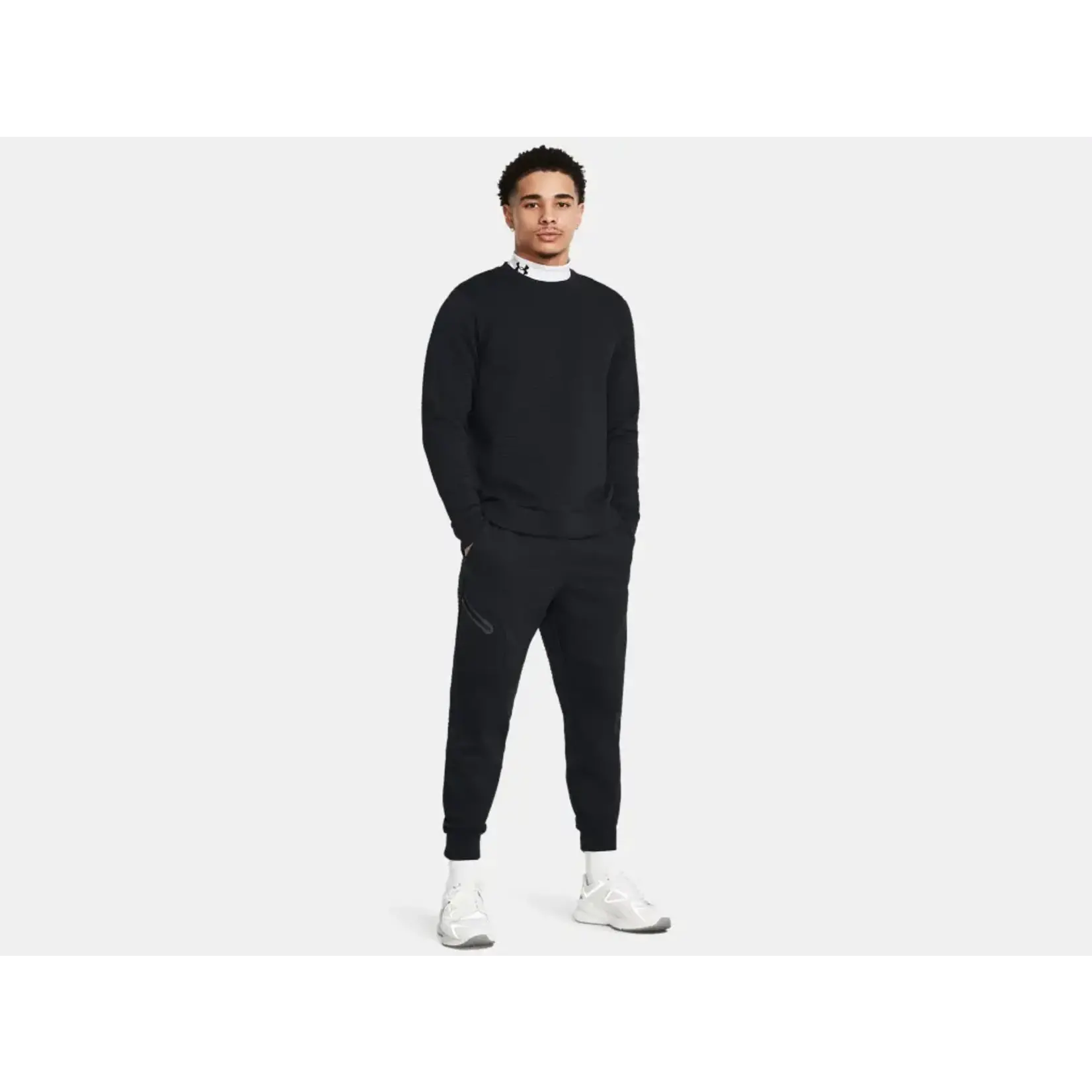 Under Armour Ua Unstoppable Fleece Grid Crew-Blk