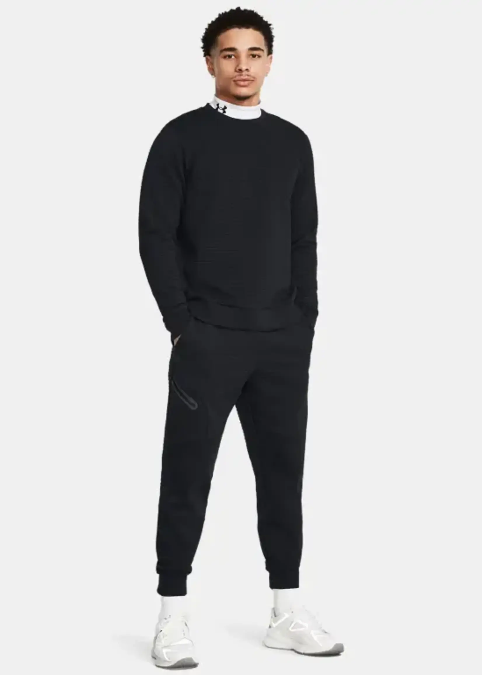 Under Armour Ua Unstoppable Fleece Grid Crew-Blk