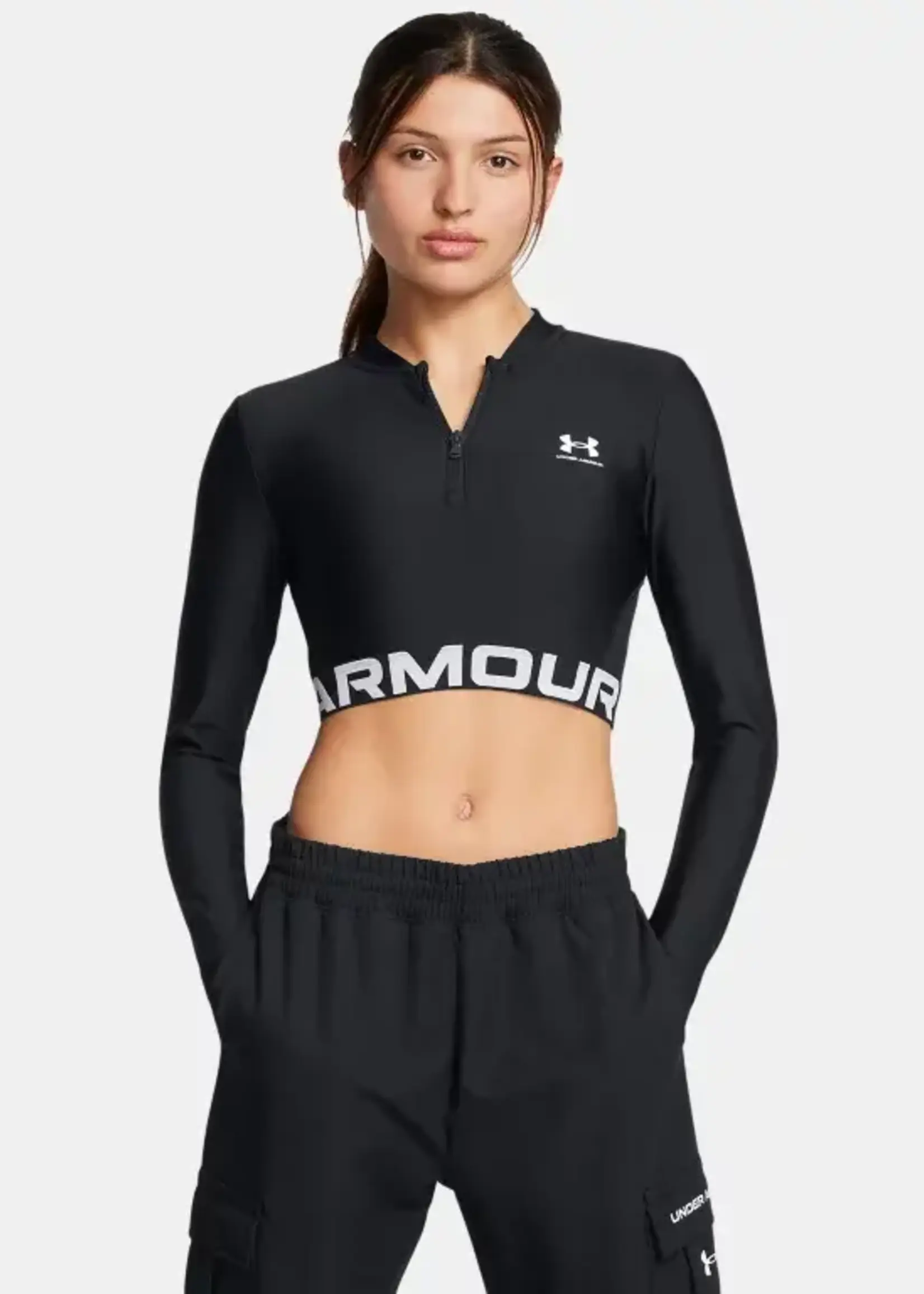 Under Armour Heatgear Rib 1/4 Zip Ls-Blk