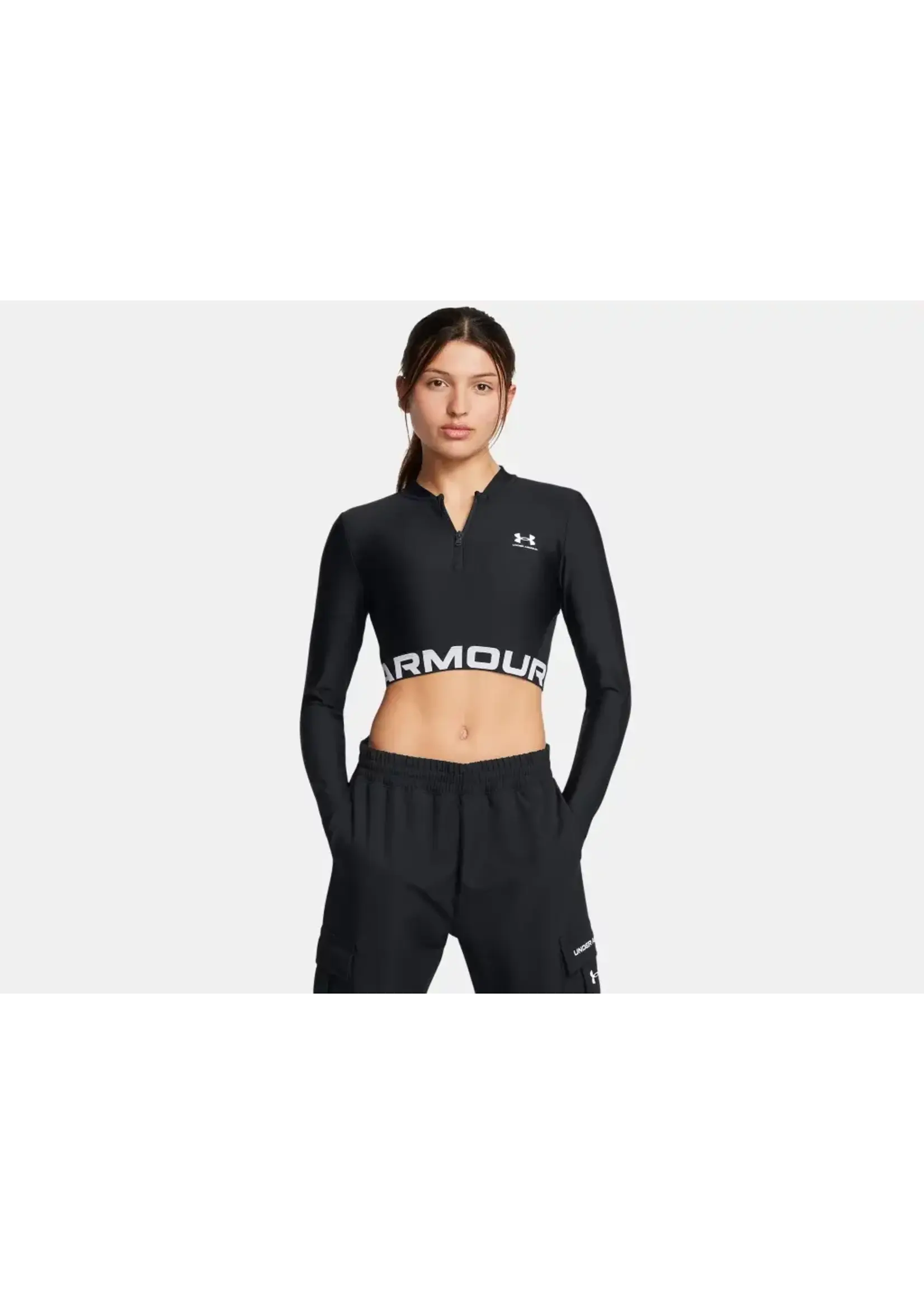 Under Armour Heatgear Rib 1/4 Zip Ls-Blk