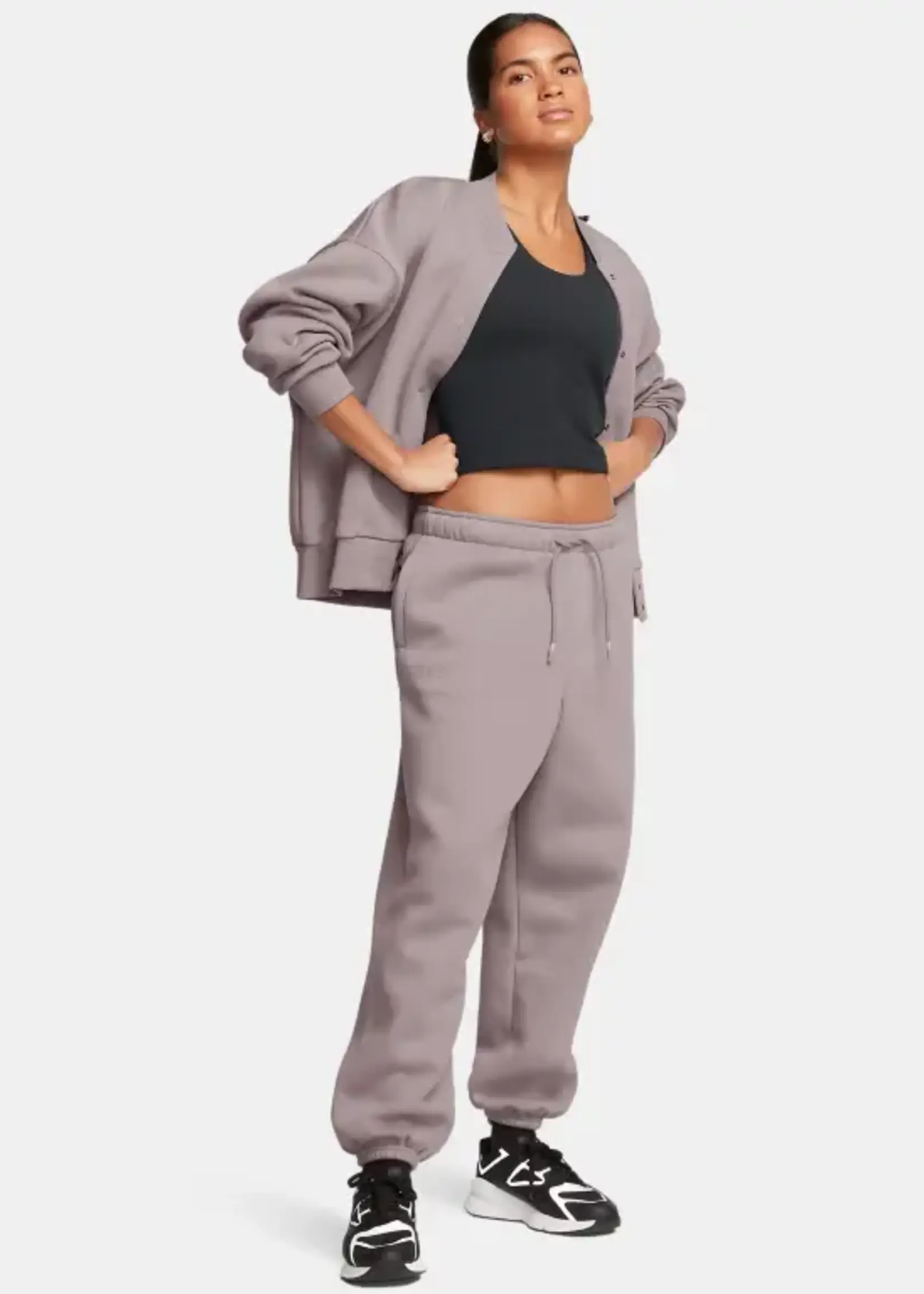 Under Armour Ua Icon Fleece Oversized Women Pant-Gry