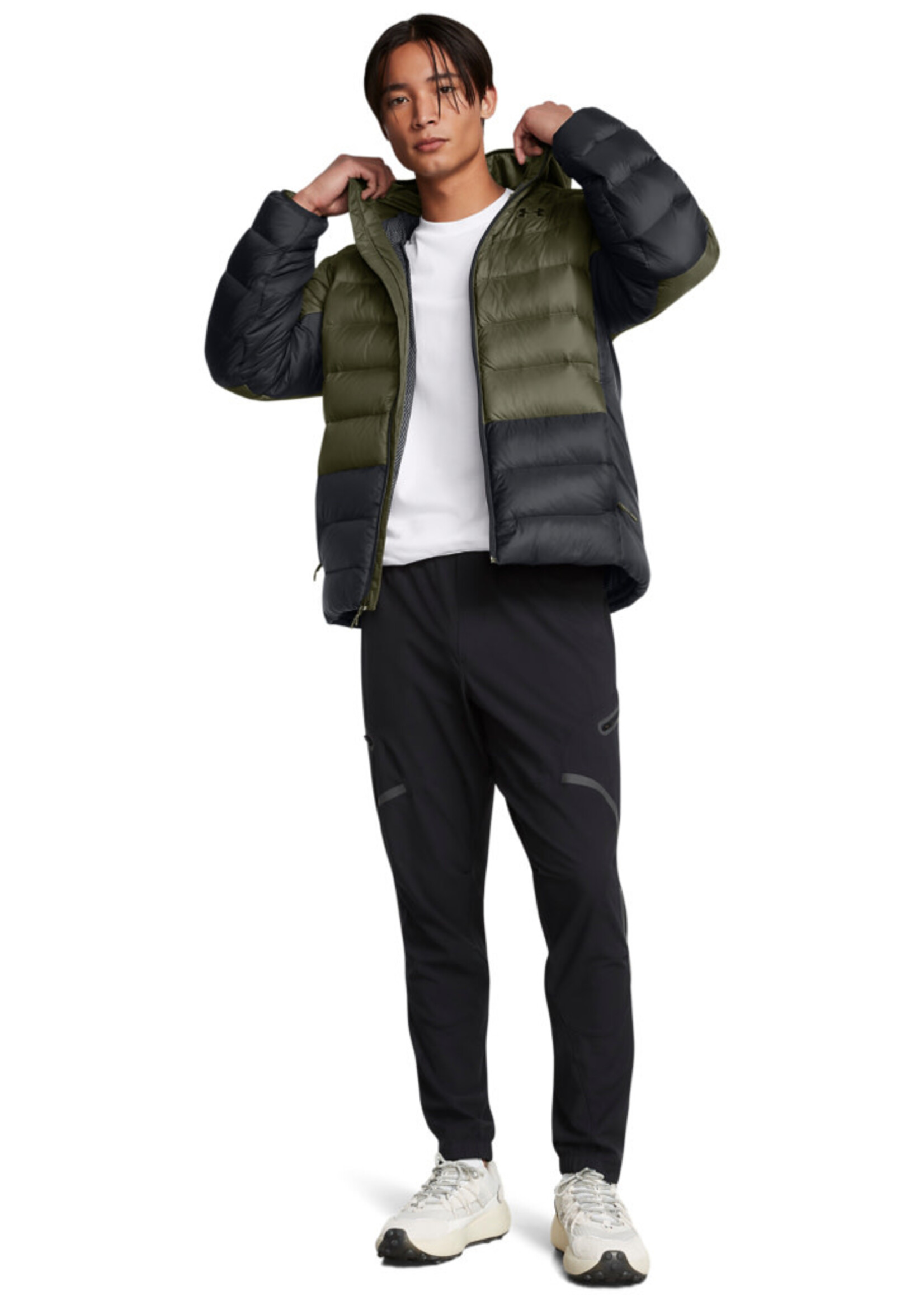 Under Armour Legend Down Hooded Jacket-Grn