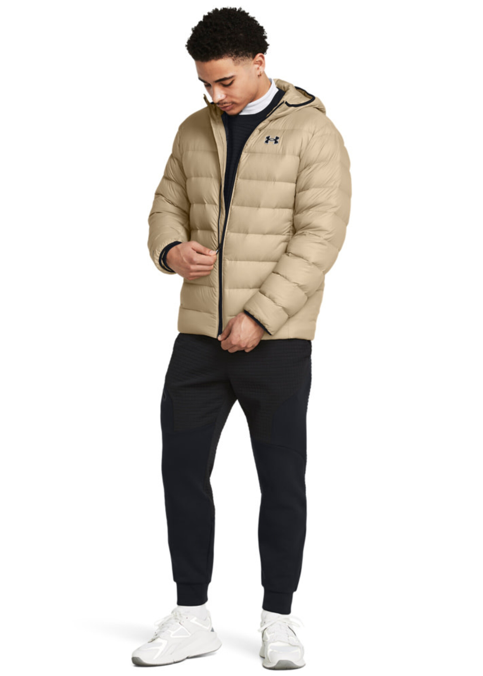 Under Armour Legend Down Hooded Jacket-Brn