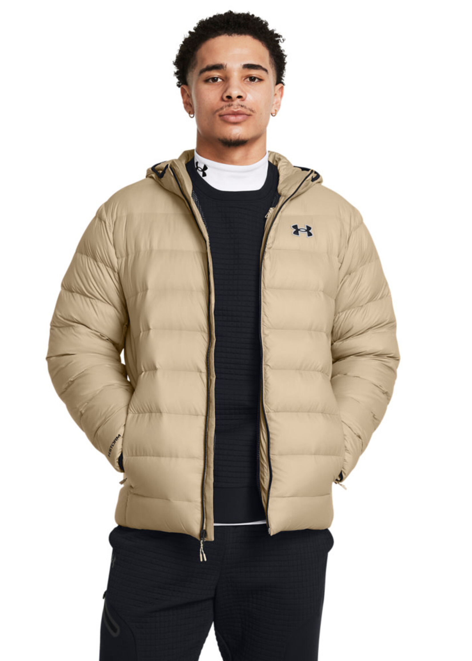 Under Armour Legend Down Hooded Jacket-Brn