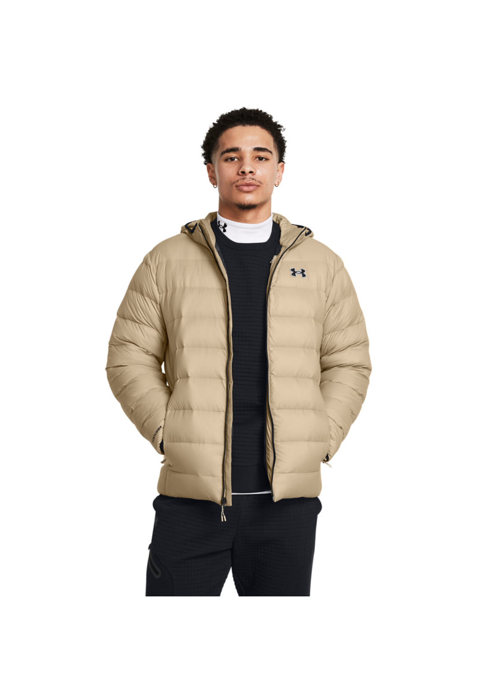 Under Armour Legend Down Hooded Jacket-Brn