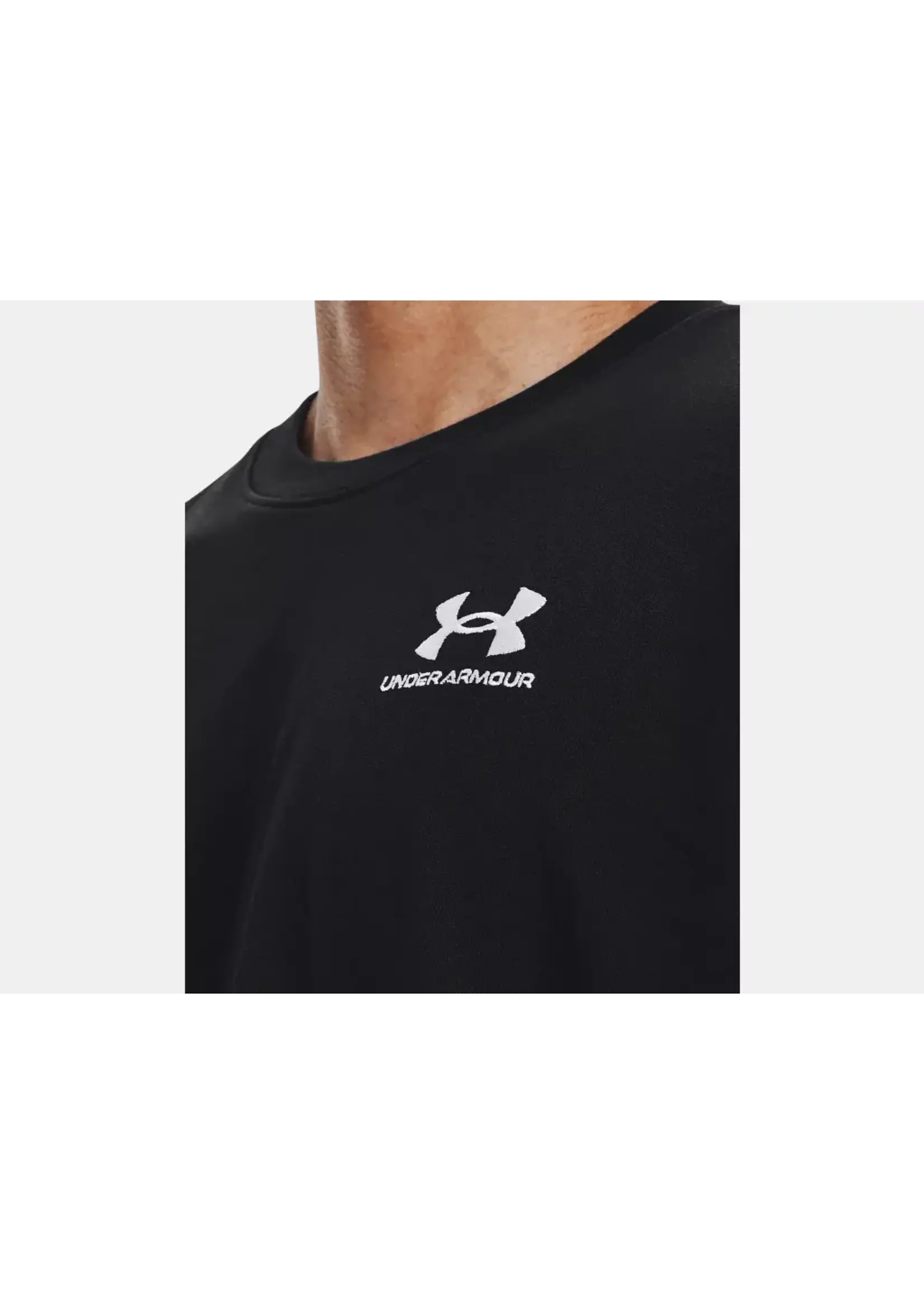 Under Armour Men's UA Logo Embroidered Heavyweight Short Sleeve - BLK-WHT