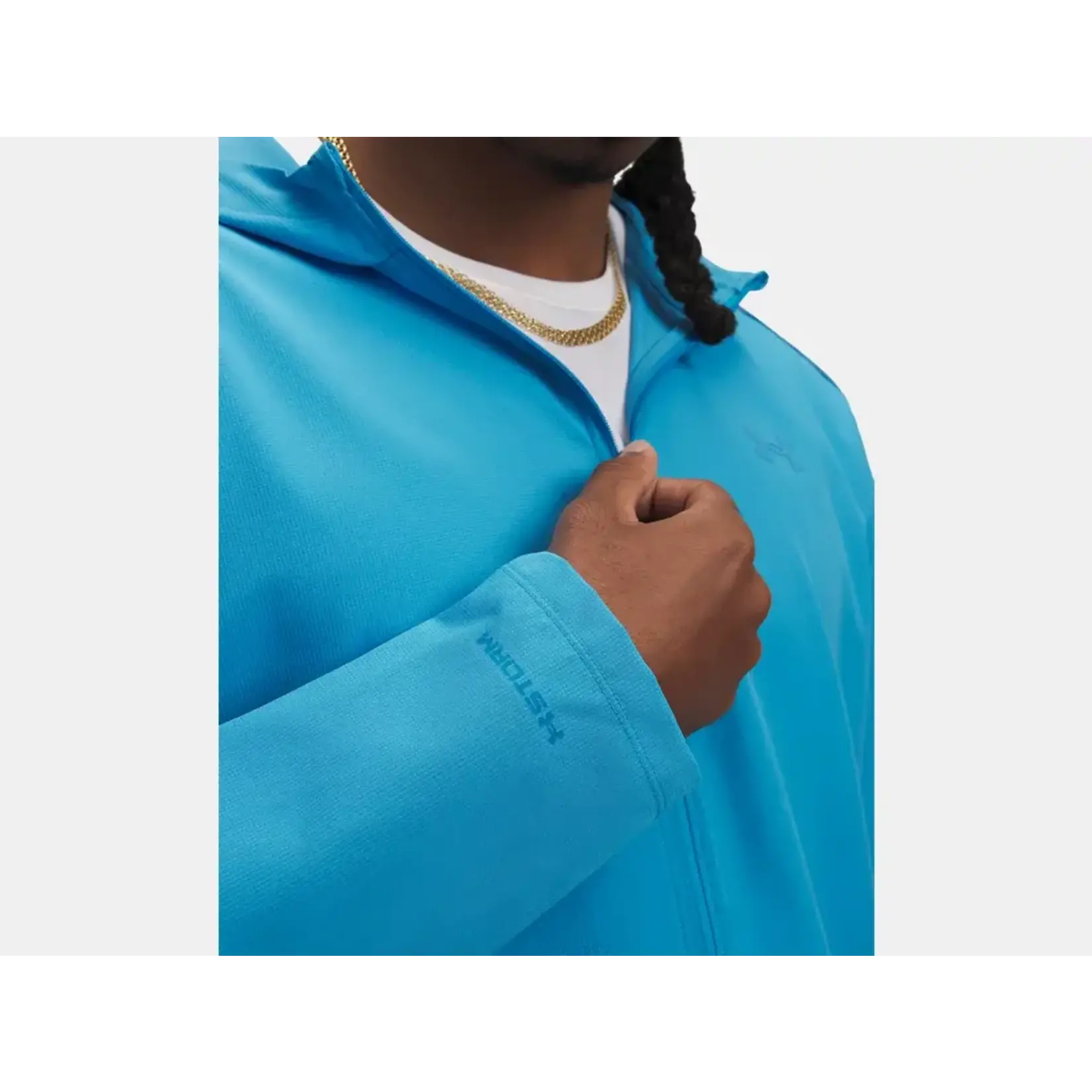 Under Armour Ua Launch Hooded Jacket-Blu 452