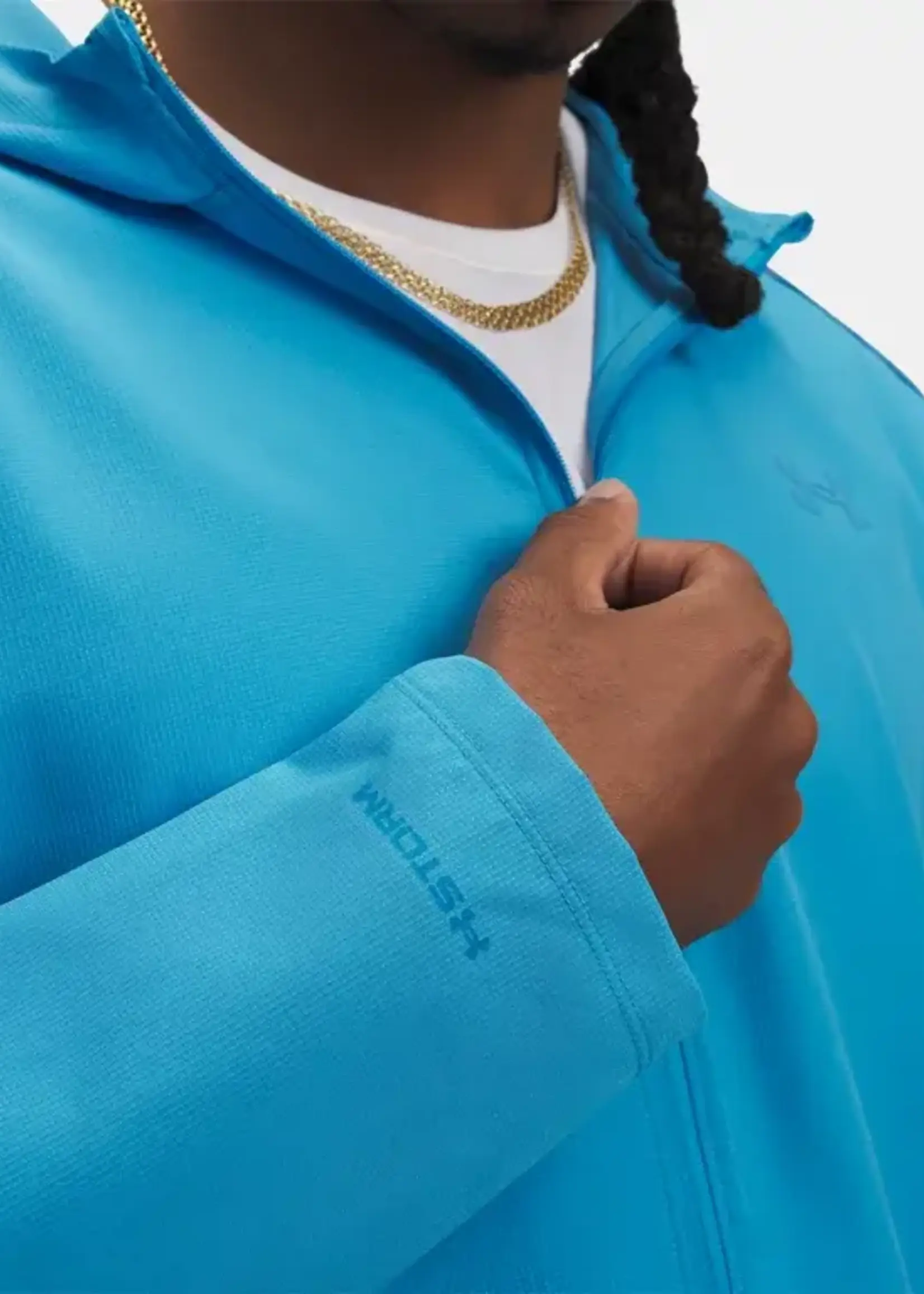 Under Armour Ua Launch Hooded Jacket-Blu 452