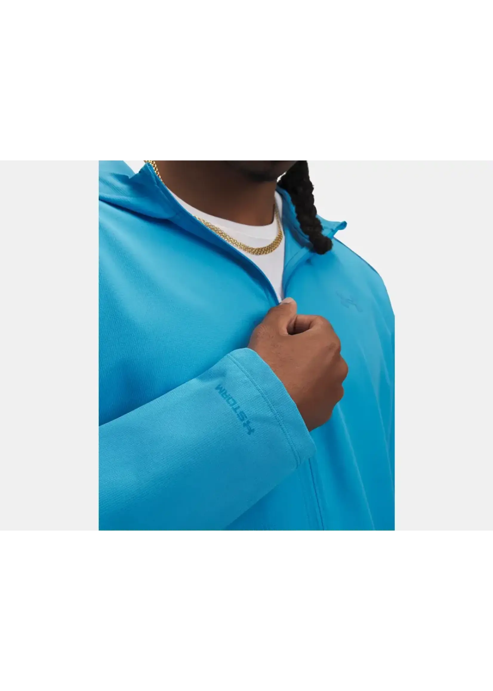 Under Armour Ua Launch Hooded Jacket-Blu 452