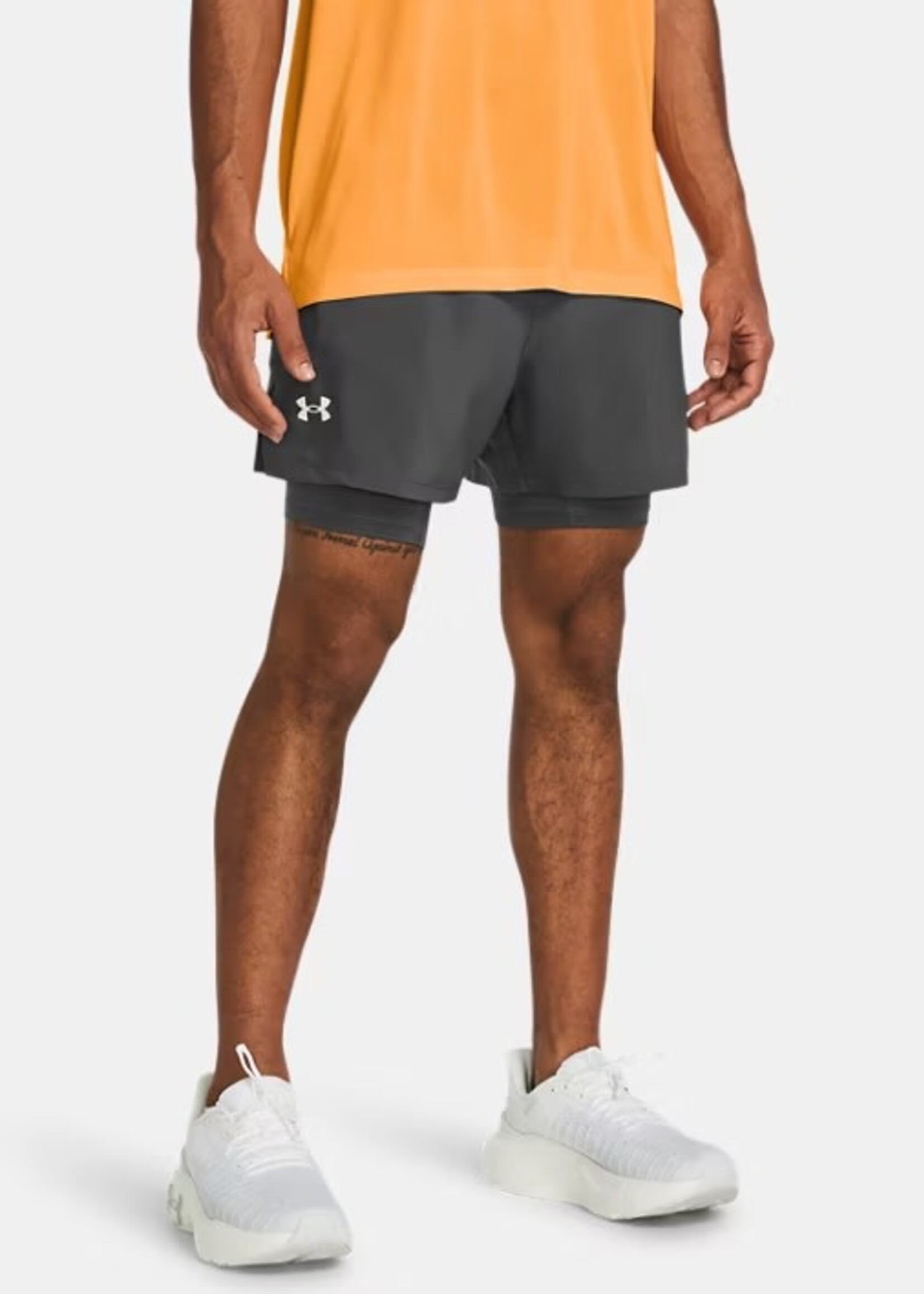 Under Armour Ua Launch 5'' 2-In-1 Shorts-Gry