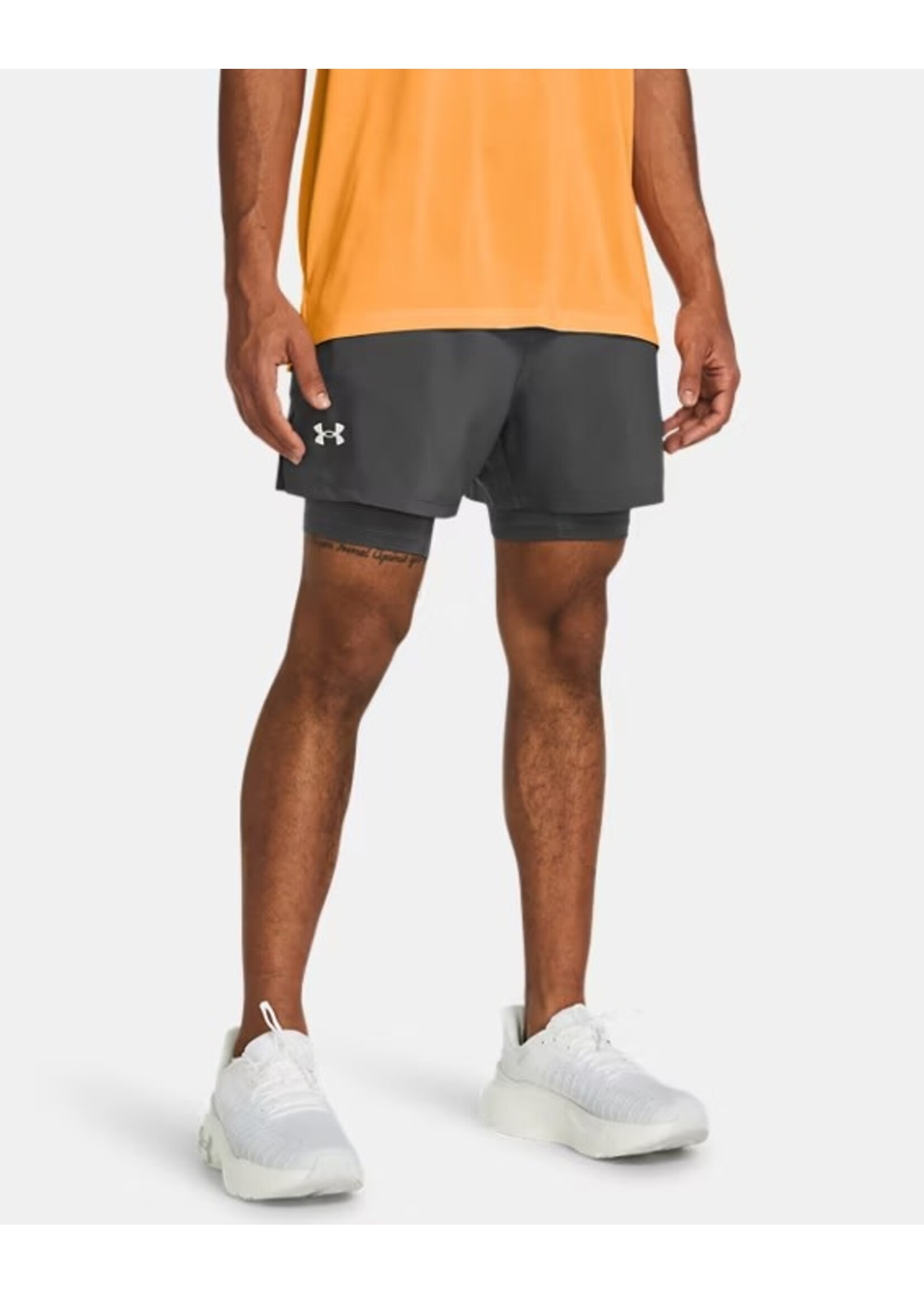 Under Armour Ua Launch 5'' 2-In-1 Shorts-Gry