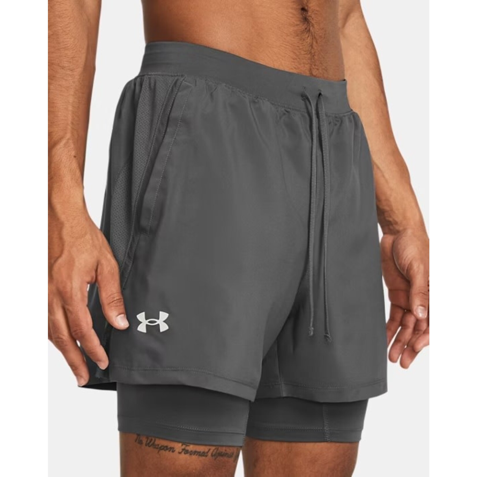Under Armour Ua Launch 5'' 2-In-1 Shorts-Gry