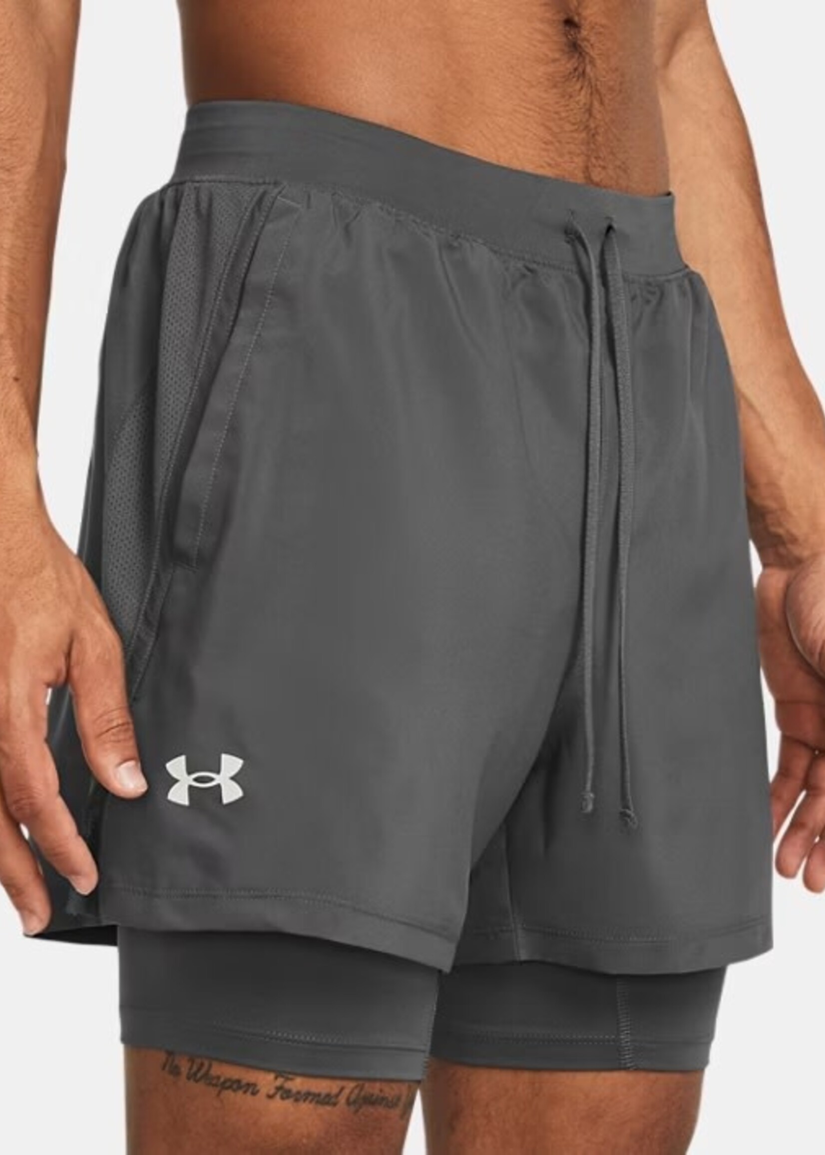 Under Armour Ua Launch 5'' 2-In-1 Shorts-Gry
