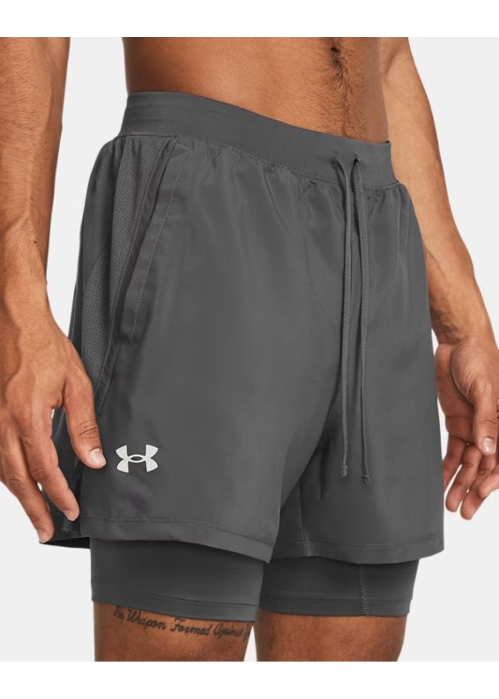 Under Armour Ua Launch 5'' 2-In-1 Shorts-Gry