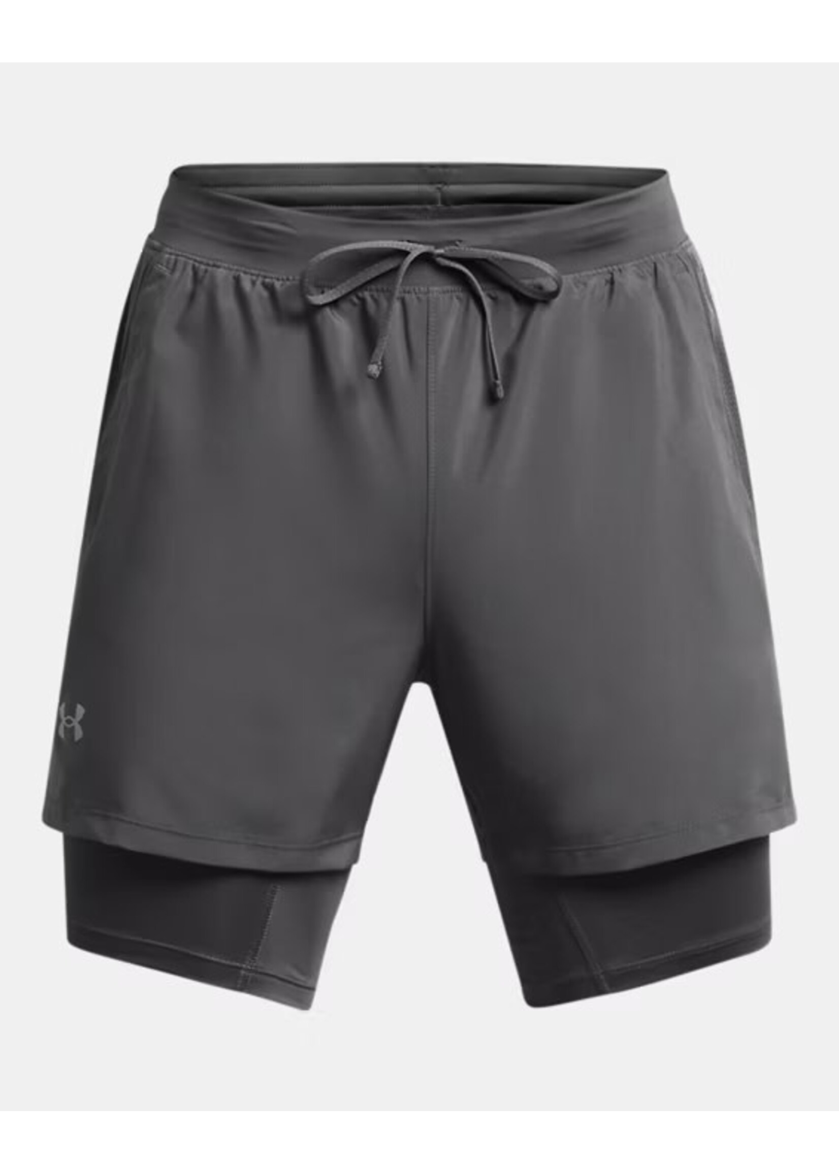 Under Armour Ua Launch 5'' 2-In-1 Shorts-Gry
