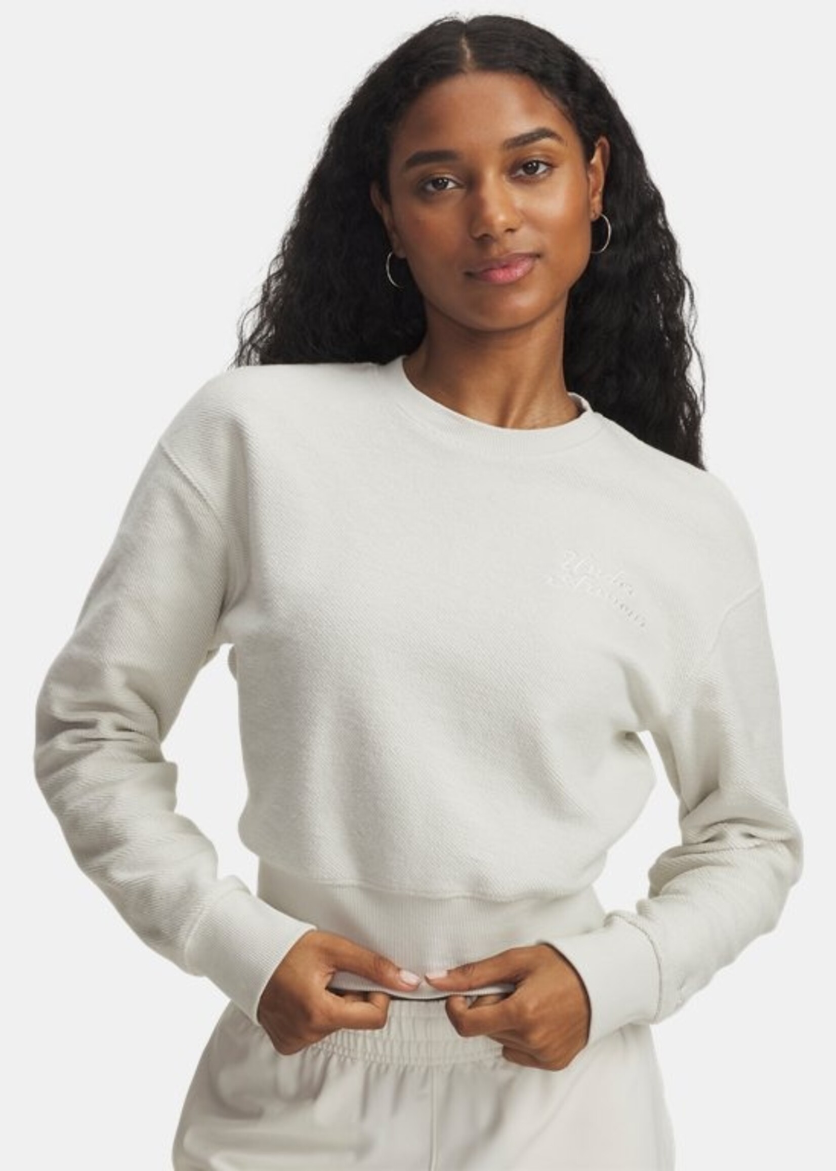 Under Armour Icon Terry Varsity Crew-Wht