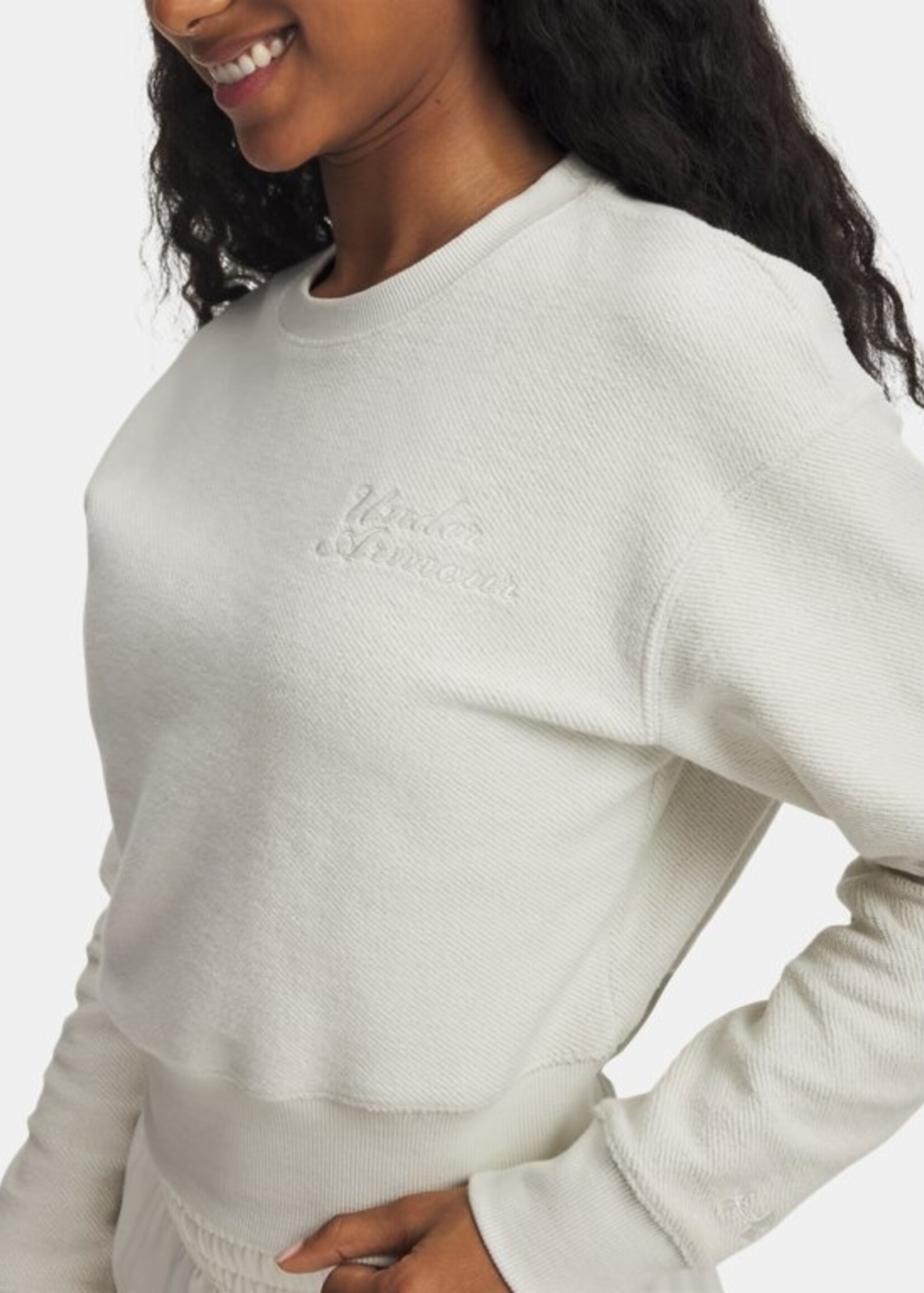 Under Armour Icon Terry Varsity Crew-Wht