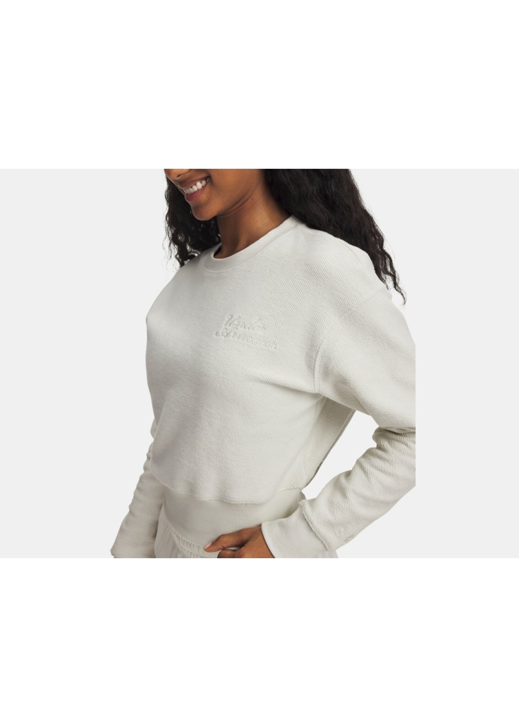 Under Armour Icon Terry Varsity Crew-Wht