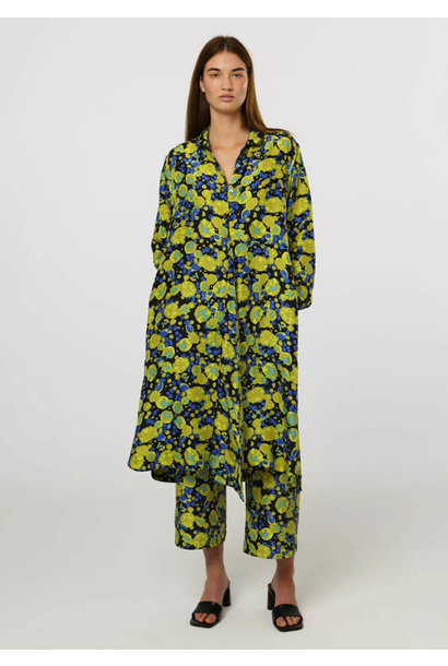 FLAP SEIDENKLEID - NAVY LEMON