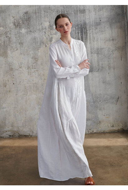 LONG FAVORITE LINEN DRESS - WHITE