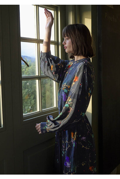 HERITAGE SILK DRESS - FADED BLACK