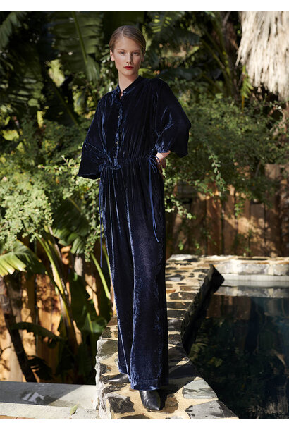 VELVET JUMPSUIT –  NIGHT BLUE