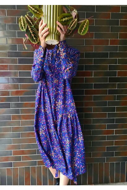 MY FAVORITE SILK DRESS - MULTI BLUE