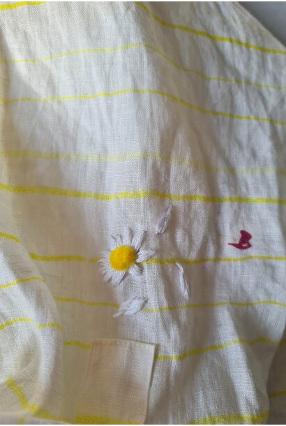 MAXI LINEN BLOUSE - STRIPES YELLOW