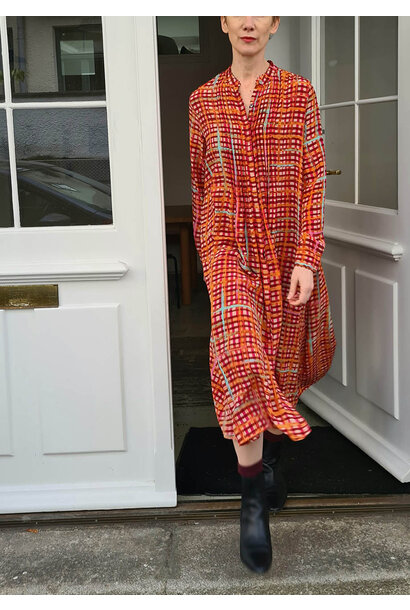 PLEATS SEIDENKLEID - ROST ROT