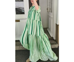 slim fit dress slacks Forever Summer Striped Maxi Dress in Green