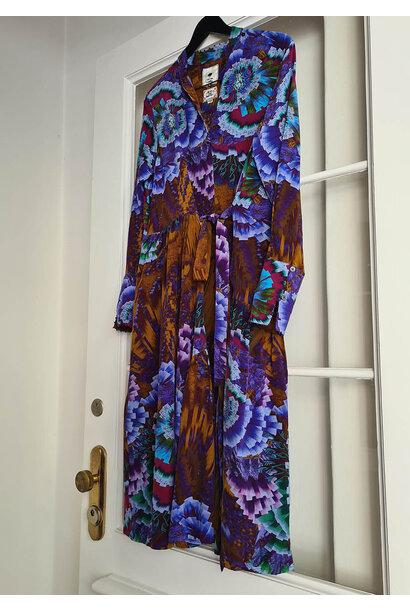 OUR LIEBLINGS SEIDENKLEID - PRINT ROST BLAU