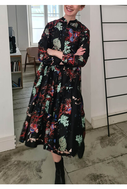 MY FAVORITE SILK DRESS - BRANCHES BLACK