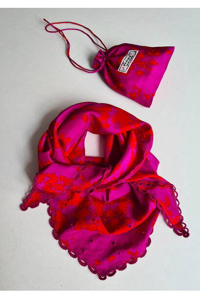 SILK SCARF - HOTPINK