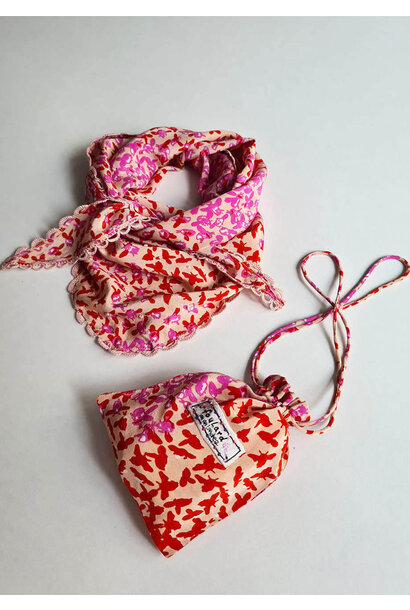SILK SCARF - MINIBEES BLUSH