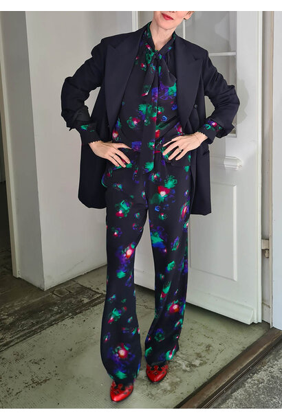 LONG SILK PANTS - FADED BLACK