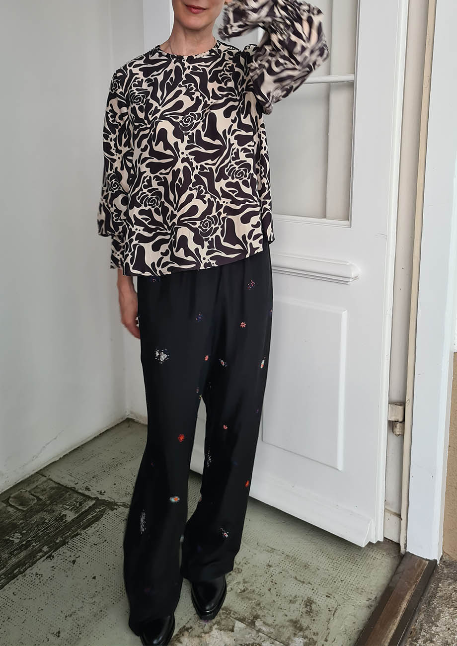 NEW CUFFS SILK TOP - ORNAMENT RETRO-4