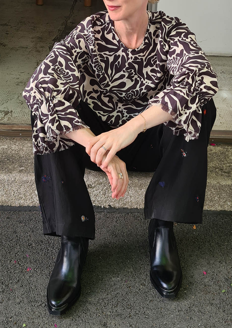 NEW CUFFS SILK TOP - ORNAMENT RETRO-5