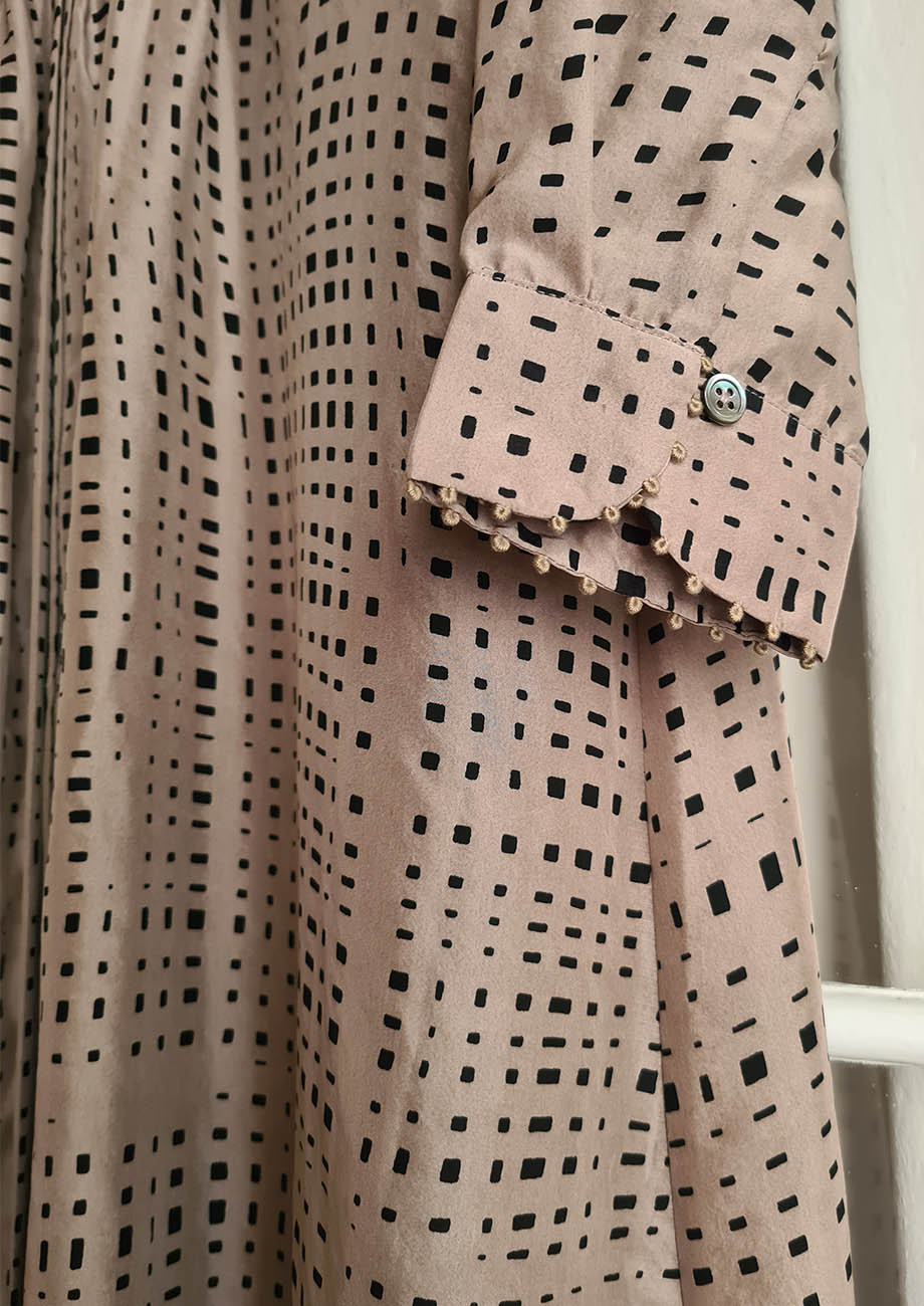 PLEATS SILK DRESS - SILVERGRAY-9