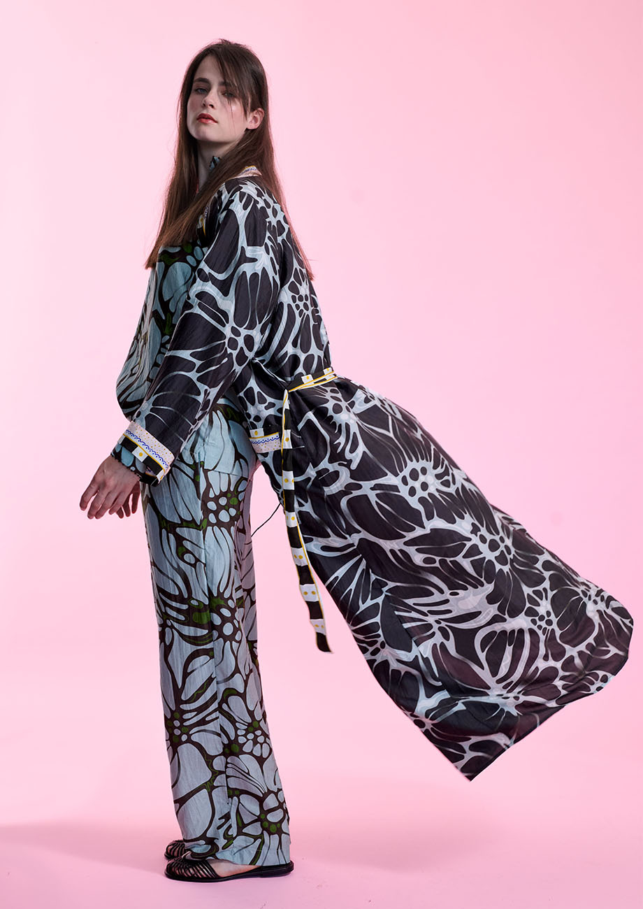 SEIDENKIMONO LANG - FLOWER NIGHT-1