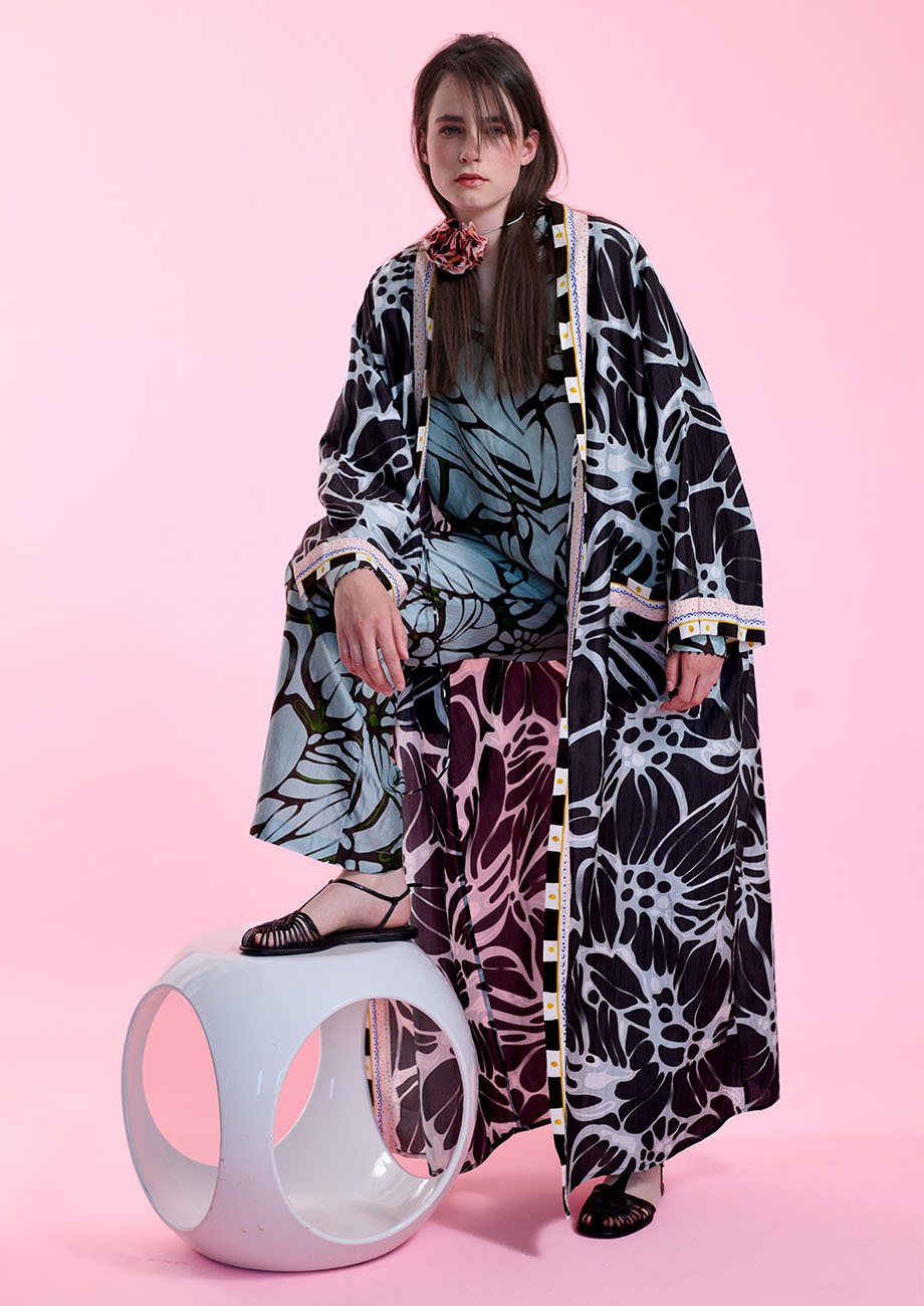 SEIDENKIMONO LANG - FLOWER NIGHT-2