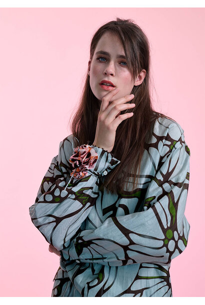 BASIC SILK BLOUSE - FLOWER IRON