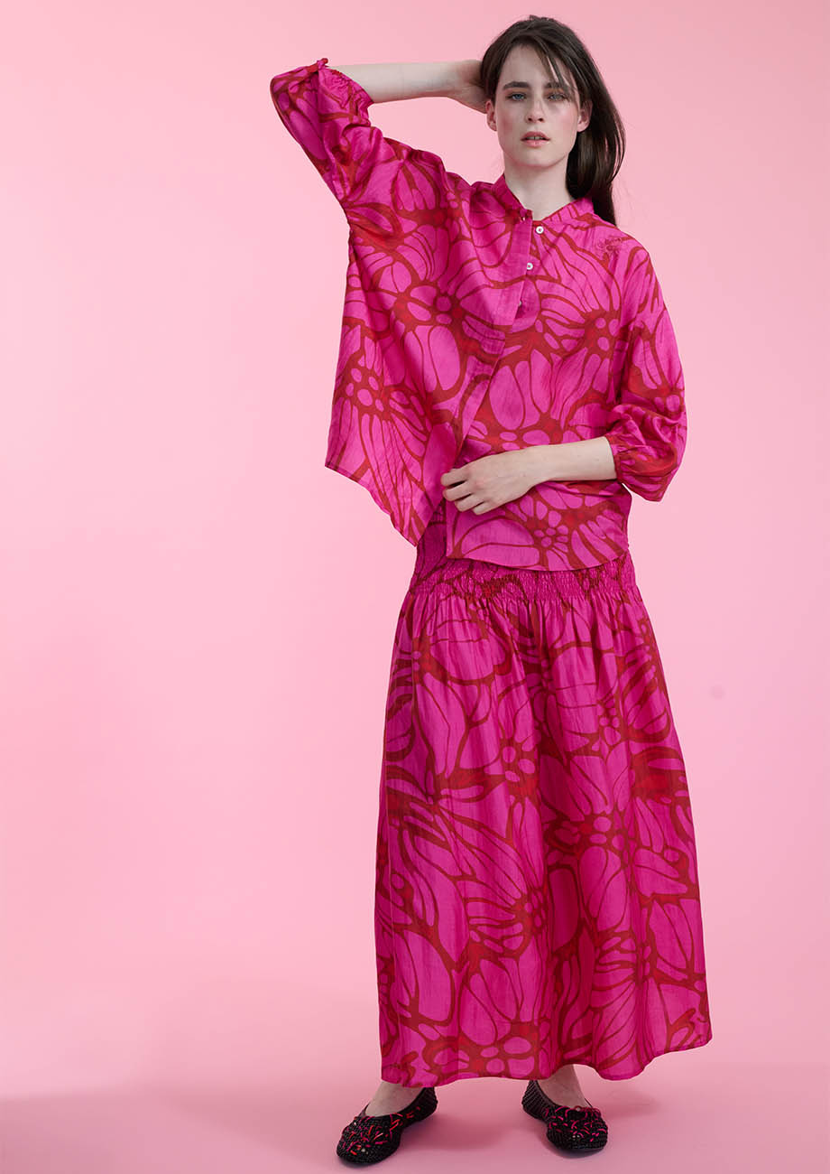 NEXT SEIDENBLUSE - FLOWER FUCHSIA-4