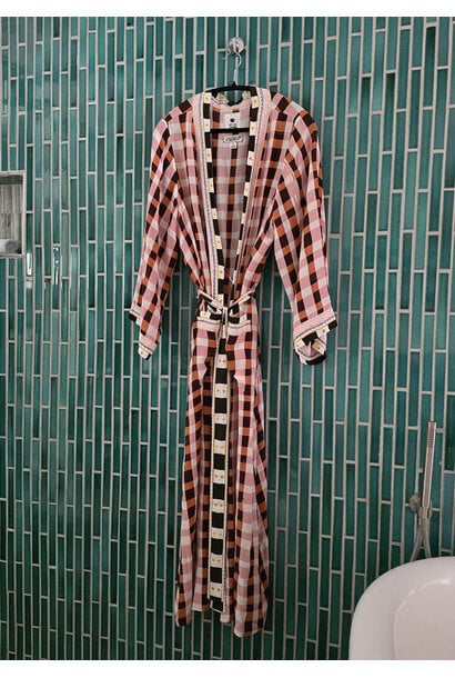 SEIDENKIMONO LANG - CHECK BURNT ORANGE